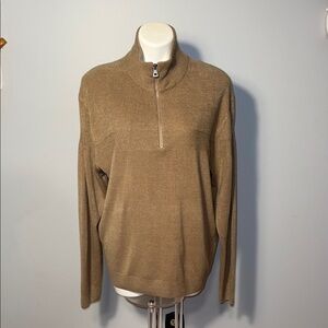 Original Weatherproof Vintage men’s 1/4 zip tan sweater. Large. Worn < 5 times.